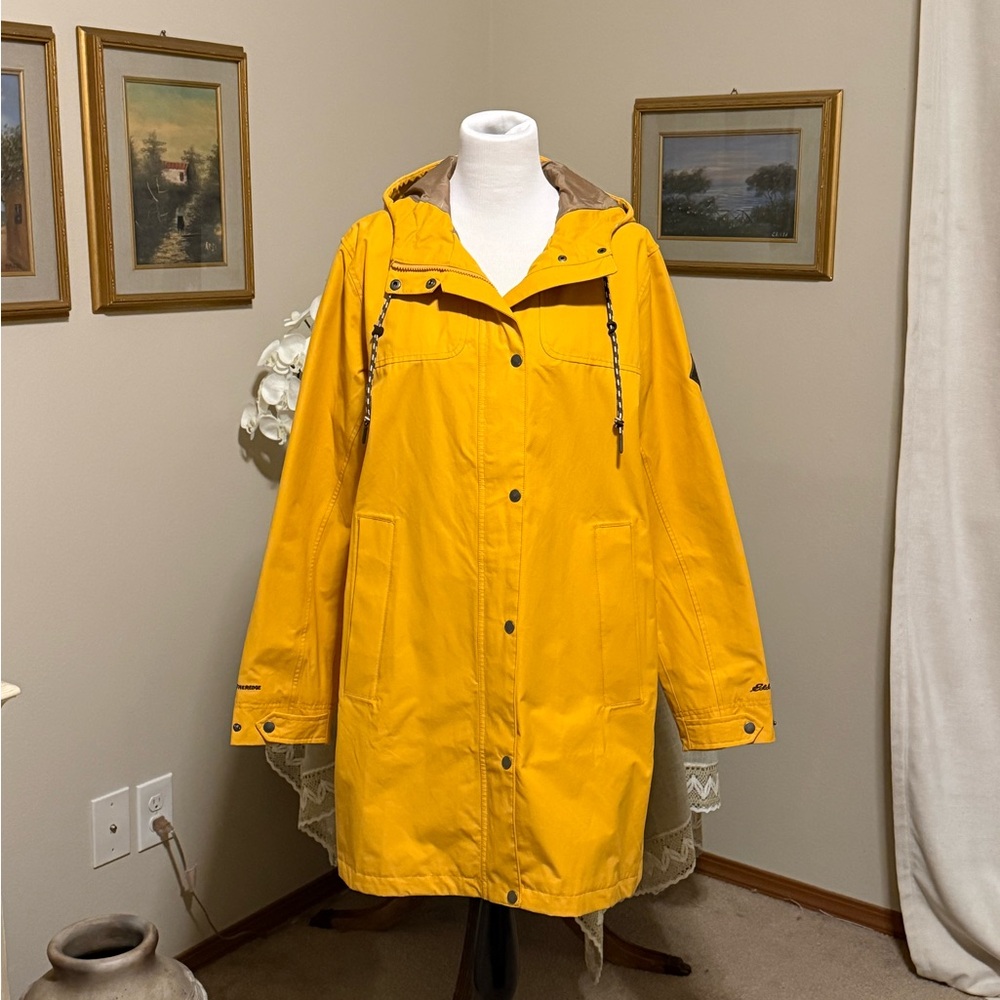 Eddie Bauer Marigold Yellow Women’s Raincoat Jacket Sz. 1X